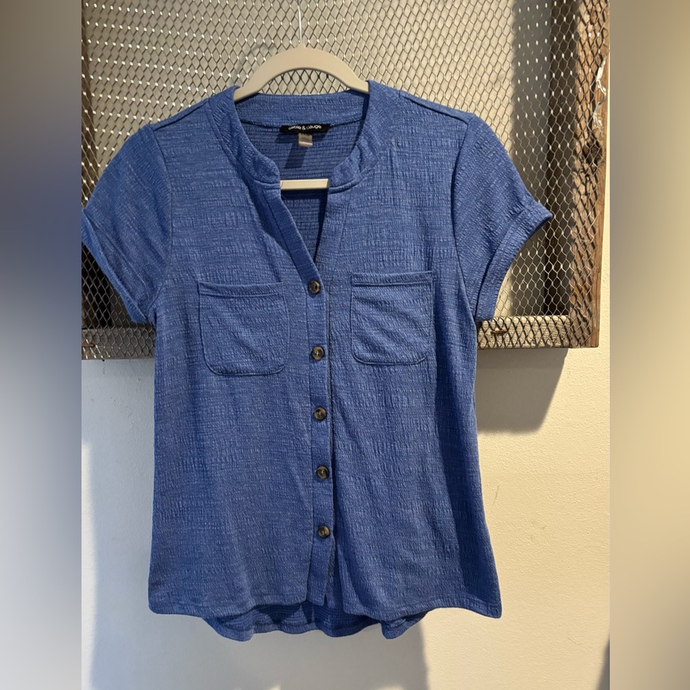 💙Cable & Gauge Blue Women's Blouse